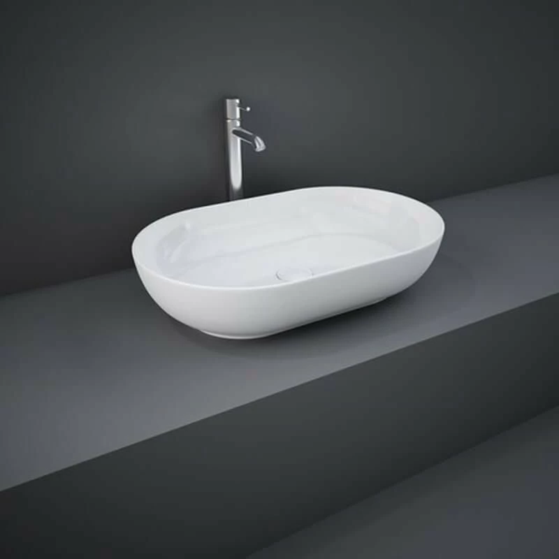 Rak Ceramics Feeling 55cm Oval Slim Countertop Wash Basin - Alpine White - FEECT5500AWHA 1 Rak Ceramics Feeling 55cm Oval Slim Countertop Wash Basin - Alpine White - FEECT5500AWHA