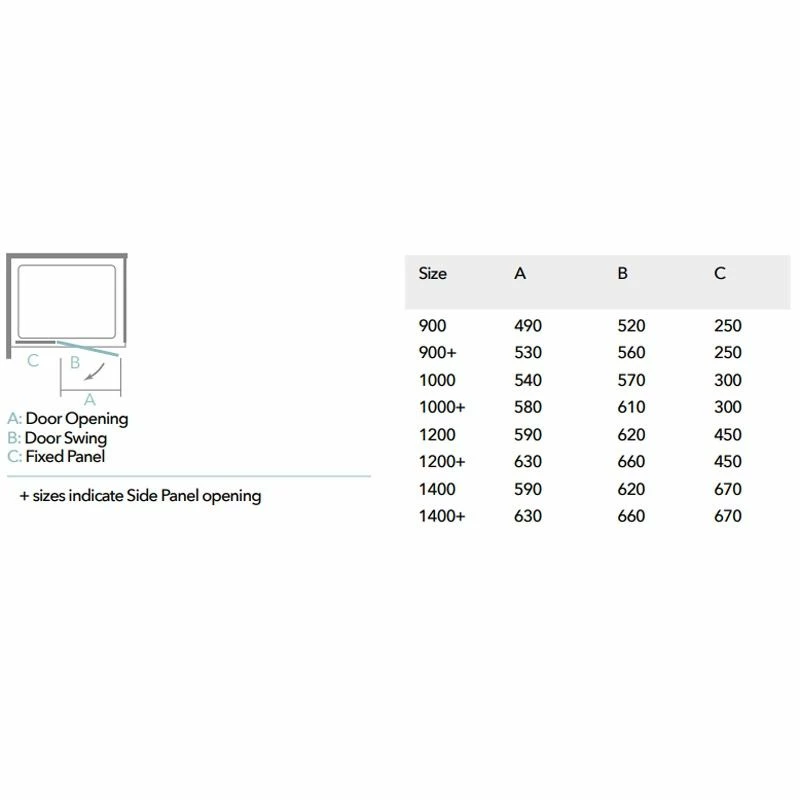 Merlyn Black Hinge And Inline Shower Door 1400+mm - BLKH1400SPH 3 Merlyn Black Hinge And Inline Shower Door 1400+mm - BLKH1400SPH - Image 3