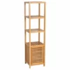 HOMCOM 140cm Freestanding Storage Unit Cabinet With 3 Shelves - Natural Wood - 834-150