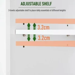 HOMCOM Tall Freestanding Bathroom Cabinet With Retro Shutters & 3 Compartments - White - 834-202 -IDEAL STANDARD Shop h o 834 202 homcom bathroom storage cabinet adjustable