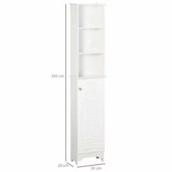 HOMCOM Freestanding Tallboy Bathroom Storage Cabinet With 6 Shelves 165H X 34W X 20D Cm - White - 834-242 8 HOMCOM Freestanding Tallboy Bathroom Storage Cabinet With 6 Shelves 165H X 34W X 20D Cm - White - 834-242 -IDEAL STANDARD Shop h o 834 242 homcom bathroom storage cabinet dimensions