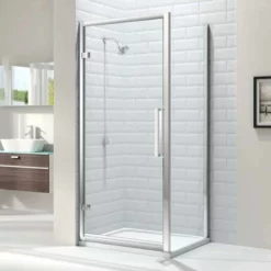 Merlyn 8 Series Hinge Shower Door With Merlyn MStone Tray 900mm - MS81221