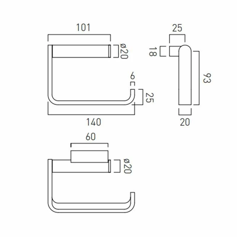 Vado Infinity Paper Holder Wall Mounted - Chrome - INF-180-C/P 2 Vado Infinity Paper Holder Wall Mounted - Chrome - INF-180-C/P - Image 2