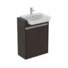 Ideal Standard Connect Air 600mm Floor Standing Semi Countertop Unit With 2 Doors - Matt Dark Brown & Matt White - E0837VY