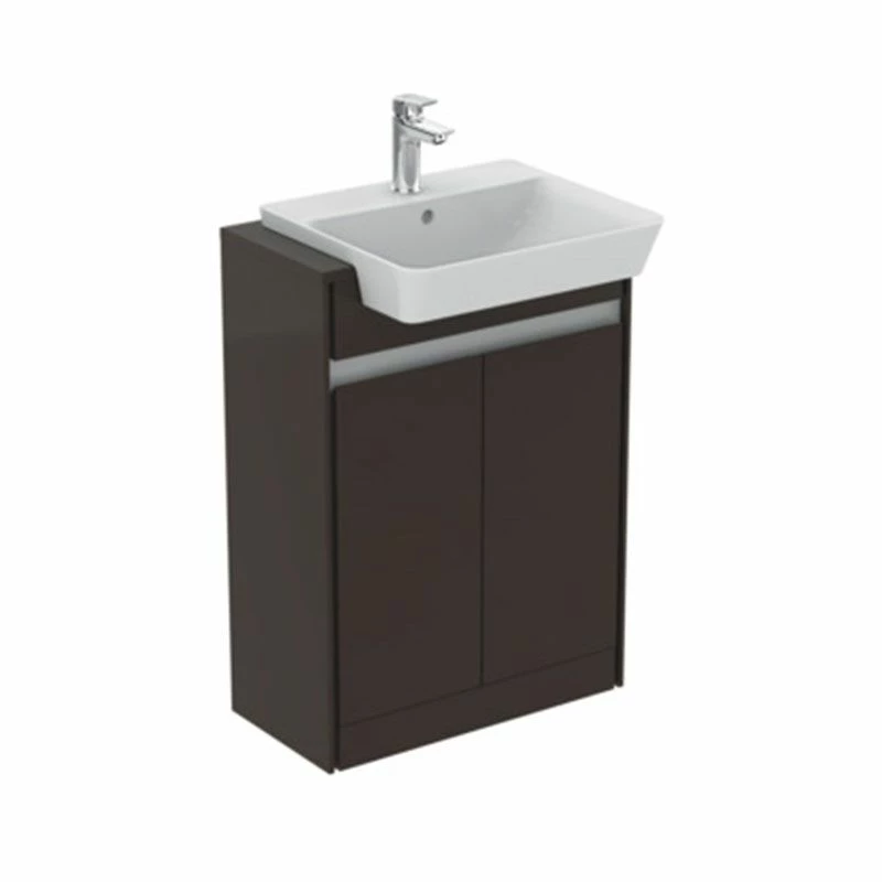 Ideal Standard Connect Air 600mm Floor Standing Semi Countertop Unit With 2 Doors - Matt Dark Brown & Matt White - E0837VY 1 Ideal Standard Connect Air 600mm Floor Standing Semi Countertop Unit With 2 Doors - Matt Dark Brown & Matt White - E0837VY