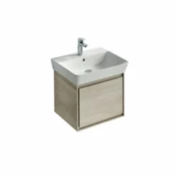 Ideal Standard Connect Air 500mm Wall Hung Basin Unit 1 Drawer - Wood Light Brown & Matt Light Brown - E0842UK