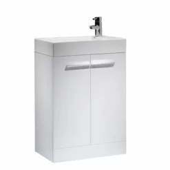 Tavistock Kobe 560mm Freestanding Unit & Basin 1TH - Gloss White K56FW