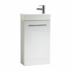 Tavistock Kobe 450mm Freestanding Unit & Basin 1TH - Gloss White KFS45W