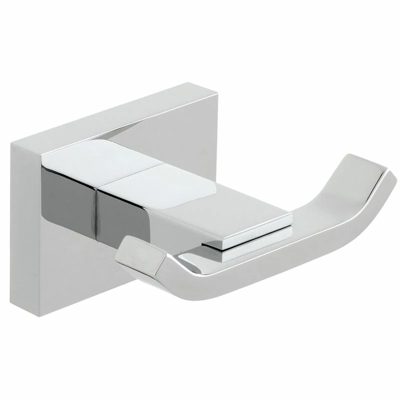 Vado Level Double Robe Hook Wall Mounted - Chrome - LEV-186-C/P 1 Vado Level Double Robe Hook Wall Mounted - Chrome - LEV-186-C/P