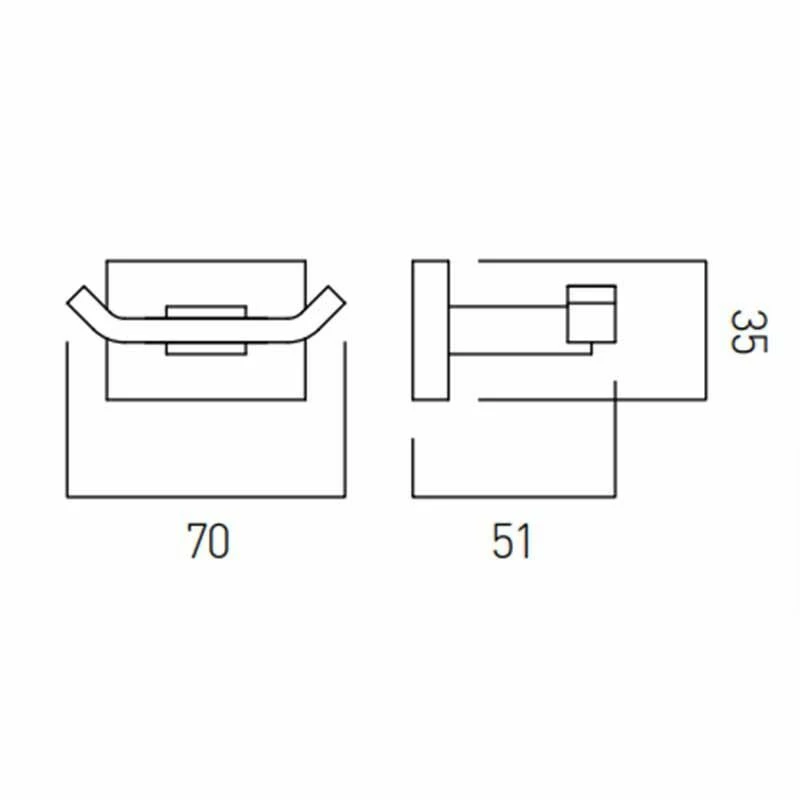 Vado Level Double Robe Hook Wall Mounted - Chrome - LEV-186-C/P 2 Vado Level Double Robe Hook Wall Mounted - Chrome - LEV-186-C/P - Image 2