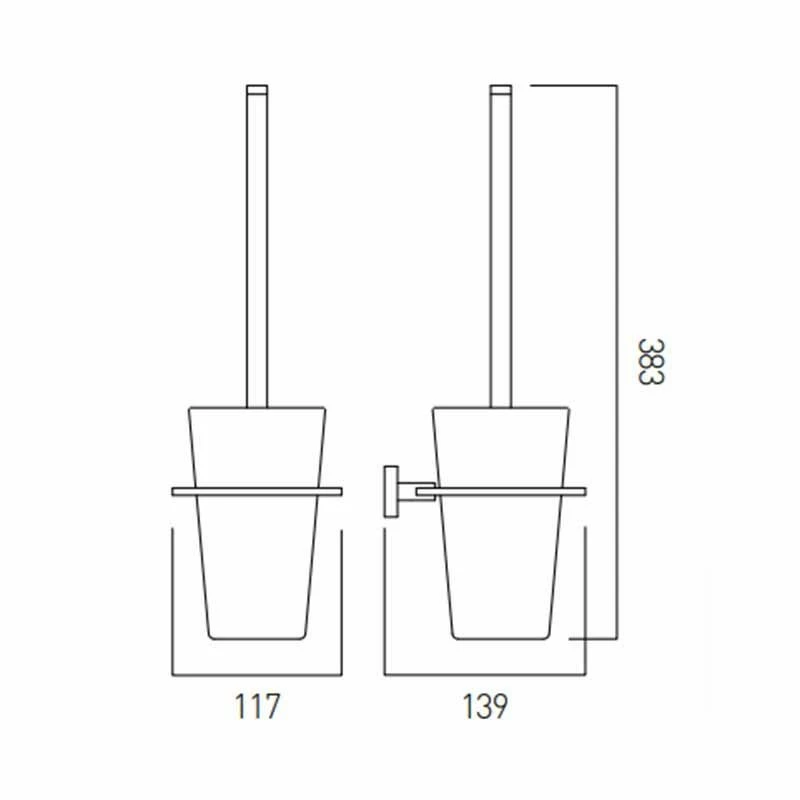Vado Level Toilet Brush And Holder Wall Mounted - Chrome - LEV-188-C/P 2 Vado Level Toilet Brush And Holder Wall Mounted - Chrome - LEV-188-C/P - Image 2