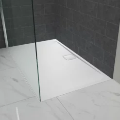 Merlyn Level 25 Rectangular Shower Tray With 90mm Fast Flow Waste & Cover - White - 1700 X 800mm - L178RT 8 Merlyn Level 25 Rectangular Shower Tray With 90mm Fast Flow Waste & Cover - White - 1700 X 800mm - L178RT -IDEAL STANDARD Shop l e level25closeupflush 12