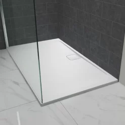 Merlyn Level 25 Rectangular Shower Tray With 90mm Fast Flow Waste & Cover - White - 1500 X 800mm - L158RT