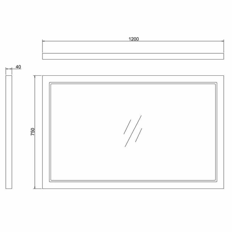 Burlington 1200 X 750mm Bathroom Framed Mirror - Grey - M12OG 2 Burlington 1200 X 750mm Bathroom Framed Mirror - Grey - M12OG - Image 2