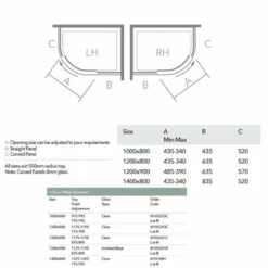 Merlyn 10 Series 1 Door Offset Quadrant Shower Enclosure Left Hand 1400 X 800mm - M10148HL 11 Merlyn 10 Series 1 Door Offset Quadrant Shower Enclosure Left Hand 1400 X 800mm - M10148HL -IDEAL STANDARD Shop m e merlyn 10 single door offset quadrant dimensions 7
