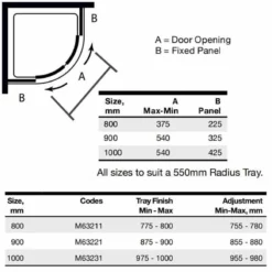 Merlyn 6 Series 2 Door Quadrant Shower Enclosure With Merlyn MStone Tray 800mm - MS63211 5 Merlyn 6 Series 2 Door Quadrant Shower Enclosure With Merlyn MStone Tray 800mm - MS63211 -IDEAL STANDARD Shop m e merlyn 6 series 2 door quadrant ms6 dimensions 4