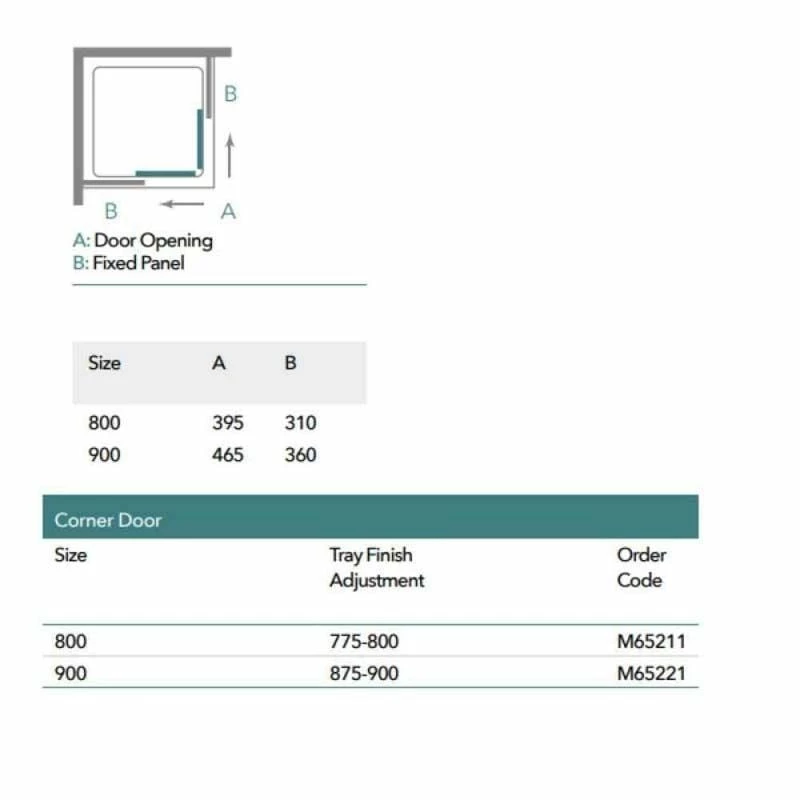 Merlyn 6 Series Corner Shower Door With Merlyn MStone Tray 900mm - MS65221 3 Merlyn 6 Series Corner Shower Door With Merlyn MStone Tray 900mm - MS65221 - Image 3