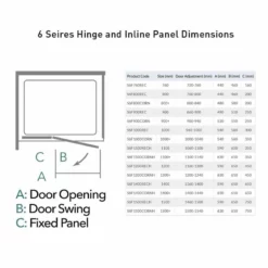 Merlyn 6 Series Frameless Hinge & Inline Recess Shower Door 900mm - S6F900REC -IDEAL STANDARD Shop m e merlyn 6 series frameless hinge inline recess door s6f dimensions 1