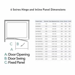 Merlyn 6 Series Frameless Hinge & Inline Recess Shower Door 760mm - S6F760REC -IDEAL STANDARD Shop m e merlyn 6 series frameless hinge inline recess door s6f dimensions