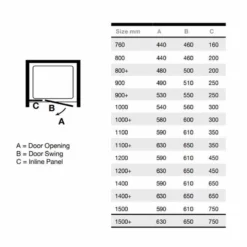 Merlyn 6 Series Frameless Hinge & Inline Recess Shower Door With Tray 760mm - S6FB760REC 7 Merlyn 6 Series Frameless Hinge & Inline Recess Shower Door With Tray 760mm - S6FB760REC -IDEAL STANDARD Shop m e merlyn 6 series frameless hinge inline recess door s6fb dimensions 1