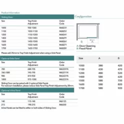 Merlyn 6 Series Sliding Shower Door Including Merlyn MStone Tray 1000mm - MS68231 -IDEAL STANDARD Shop m e merlyn 6 series sliding shower door m6 dimensions