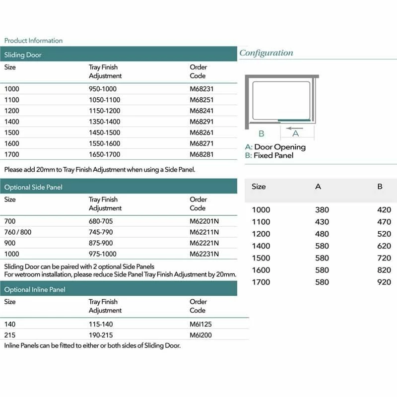 Merlyn 6 Series Sliding Shower Door 1700mm - M68281 5 Merlyn 6 Series Sliding Shower Door 1700mm - M68281 - Image 5