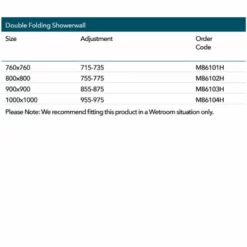 Merlyn 8 Series Double Folding Showerwall 800 X 800mm - M86102H 5 Merlyn 8 Series Double Folding Showerwall 800 X 800mm - M86102H -IDEAL STANDARD Shop m e merlyn 8 double folding showerwall m86 dimensions