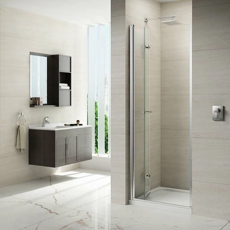 Merlyn 8 Series Frameless Hinged Bifold Shower Door With Tray 760mm - M87111B 3 Merlyn 8 Series Frameless Hinged Bifold Shower Door With Tray 760mm - M87111B - Image 3