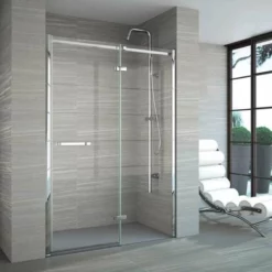 Merlyn 8 Series Frameless Hinge & Inline Shower Door With Tray 1200+mm - A0611TFB
