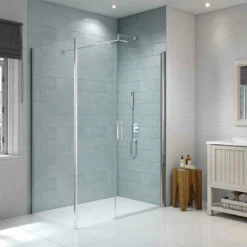 Merlyn 8 Series Frameless Pivot Shower Door & Inline Panel 1400mm - S8FPI1404H