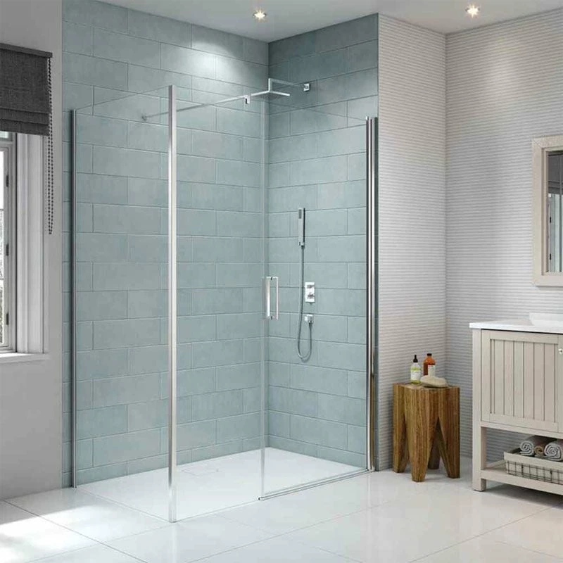 Merlyn 8 Series Frameless Pivot Shower Door & Inline Panel 1200mm - S8FPI1203H 1 Merlyn 8 Series Frameless Pivot Shower Door & Inline Panel 1200mm - S8FPI1203H