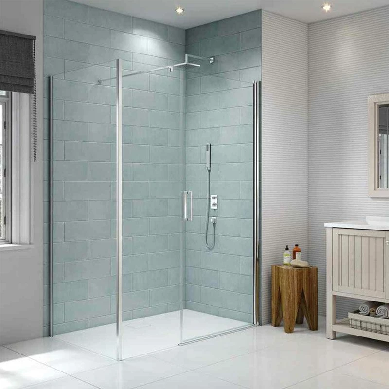 Merlyn 8 Series Frameless Pivot Shower Door & Inline Panel 1000mm - S8FPI1002H 1 Merlyn 8 Series Frameless Pivot Shower Door & Inline Panel 1000mm - S8FPI1002H