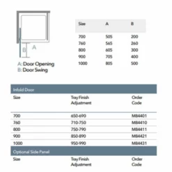 Merlyn 8 Series Infold Shower Door With Merlyn MStone Tray 800mm - MS84411 11 Merlyn 8 Series Infold Shower Door With Merlyn MStone Tray 800mm - MS84411 -IDEAL STANDARD Shop m e merlyn 8 infold door tray dimensions 1