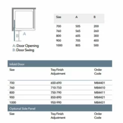 Merlyn 8 Series Infold Shower Door With Merlyn MStone Tray 900mm - MS84421 -IDEAL STANDARD Shop m e merlyn 8 infold door tray dimensions