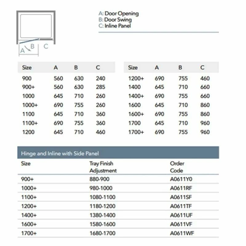 Merlyn 8 Series Frameless Hinge & Inline Recess Shower Door With Tray 900mm - A0611X0B 6 Merlyn 8 Series Frameless Hinge & Inline Recess Shower Door With Tray 900mm - A0611X0B - Image 6