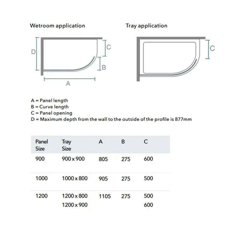 Merlyn 8 Series Curved Shower Wall 900mm - S8CURV900 3 Merlyn 8 Series Curved Shower Wall 900mm - S8CURV900 - Image 3