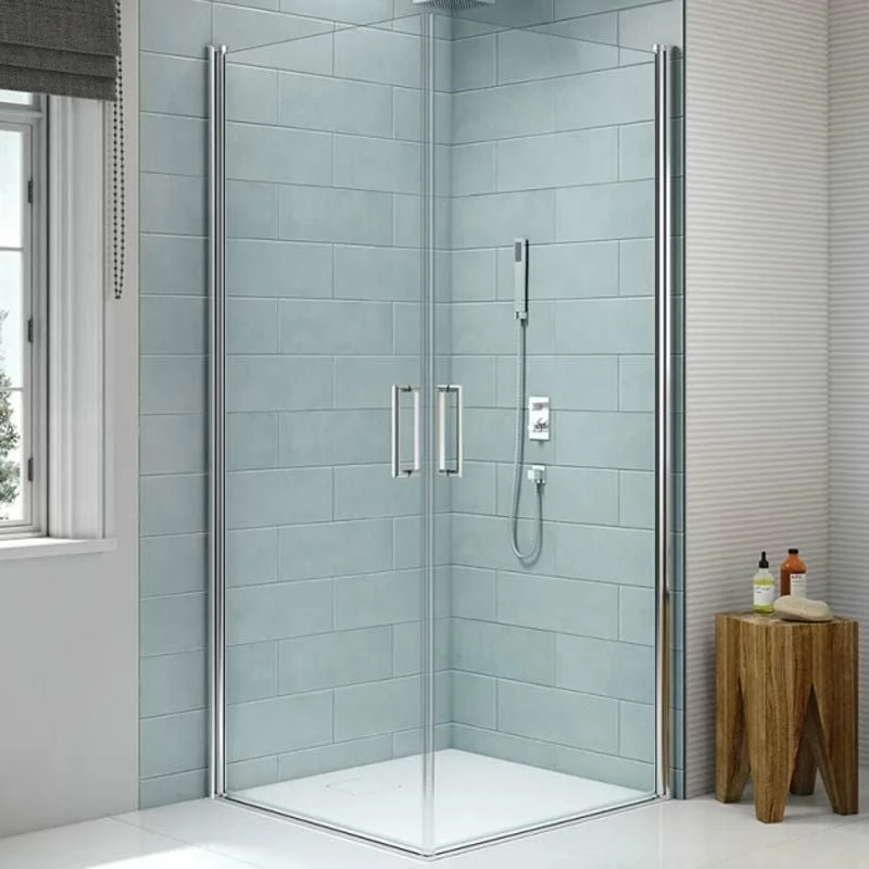 Merlyn 8 Series Frameless Double Pivot Shower Wall 1000 X 1000mm - S8FPC100H 2 Merlyn 8 Series Frameless Double Pivot Shower Wall 1000 X 1000mm - S8FPC100H - Image 2