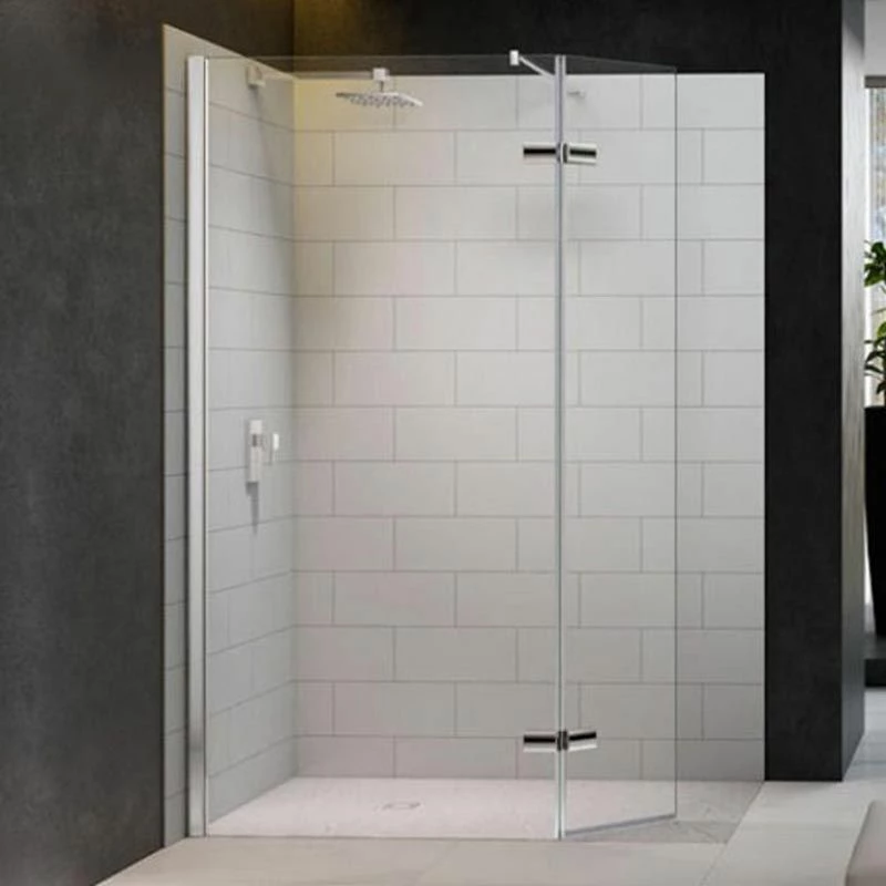 Merlyn 8 Series Showerwall With Hinged Swivel Panel Including Merlyn Mstone Tray 1600 X 900mm - M8SW1500HB 1 Merlyn 8 Series Showerwall With Hinged Swivel Panel Including Merlyn Mstone Tray 1600 X 900mm - M8SW1500HB