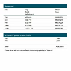 Merlyn 8 Series Showerwall Including Merlyn MStone Tray 1400 X 900mm - MS8SW211 -IDEAL STANDARD Shop m e merlyn 8 showerwall wetroom panel m8sw dimensions 4