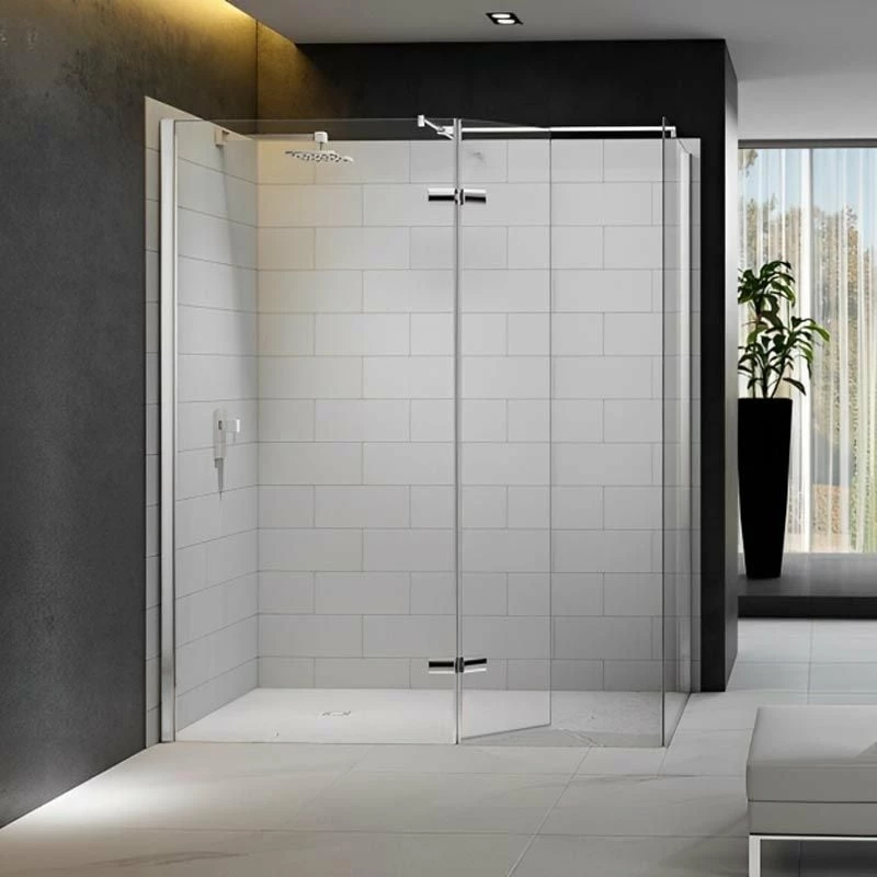 Merlyn 8 Series Walk In Shower Enclosure With Hinged Swivel Panel Including Tray 1500 X 900mm - M8SW800HB 1 Merlyn 8 Series Walk In Shower Enclosure With Hinged Swivel Panel Including Tray 1500 X 900mm - M8SW800HB