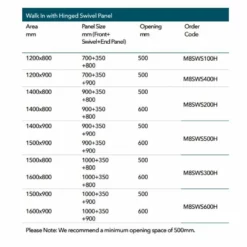 Merlyn 8 Series Walk In Shower Enclosure With Hinged Swivel Panel Including Tray 1500 X 800mm - M8SW400HB 7 Merlyn 8 Series Walk In Shower Enclosure With Hinged Swivel Panel Including Tray 1500 X 800mm - M8SW400HB -IDEAL STANDARD Shop m e merlyn 8 walkin enclosure hinged swivel m8sws dimensions 6