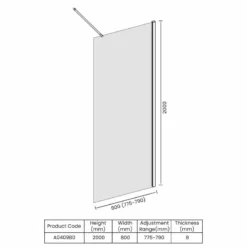 Merlyn Ionic Showerwall Wetroom Panel 800mm - A0409B0 -IDEAL STANDARD Shop m e merlyn a0409b0 dimensions
