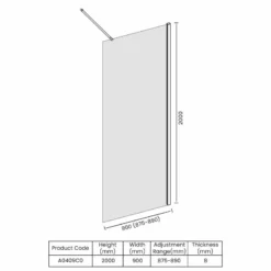 Merlyn Ionic Showerwall Wetroom Panel 900mm - A0409C0 5 Merlyn Ionic Showerwall Wetroom Panel 900mm - A0409C0 -IDEAL STANDARD Shop m e merlyn a0409c0 dimensions