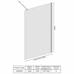 Merlyn Ionic Showerwall Wetroom Panel 1400mm - A0409G0 -IDEAL STANDARD Shop m e merlyn a0409g0 dimensions