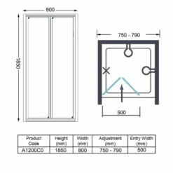Merlyn Ionic Source Bifold Shower Door 800mm - A1200C0 -IDEAL STANDARD Shop m e merlyn a1200c0 dimensions