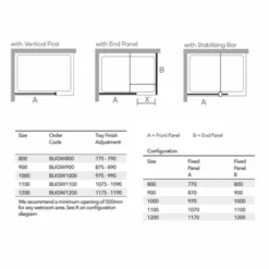 Merlyn Black Frameless Wetroom Panel 1100mm Showerwall - BLKSW1100 7 Merlyn Black Frameless Wetroom Panel 1100mm Showerwall - BLKSW1100 -IDEAL STANDARD Shop m e merlyn black frameless wetroom panel blksw dimensions 2