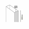 Merlyn Black Sliding Shower Door Extension Profile - BLKFSLEXT