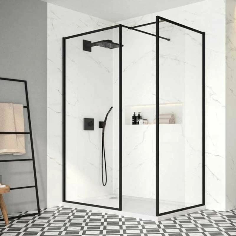 Merlyn Black Framed Wetroom Shower Wall Panel 1000mm - BLKFSW100 2 Merlyn Black Framed Wetroom Shower Wall Panel 1000mm - BLKFSW100 - Image 2