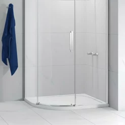 Merlyn Touchstone Offset Quadrant Left Hand Shower Tray Without Waste - White - 1200 X 800mm - S128QLTO