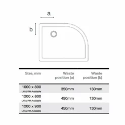 Merlyn Touchstone Offset Quadrant Left Hand Shower Tray Without Waste - White - 1200 X 800mm - S128QLTO -IDEAL STANDARD Shop m e merlyn ionic touchstone offset quadrant tray lh dimensions 1
